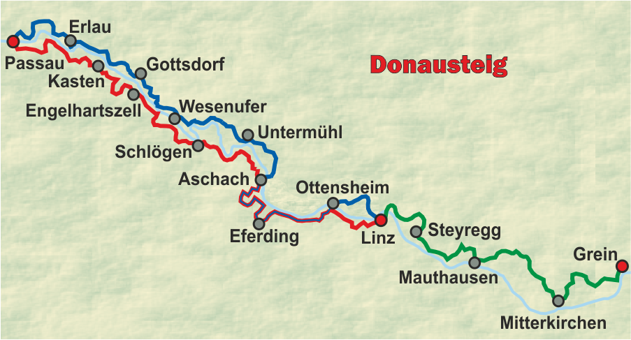 Mapa Donausteig